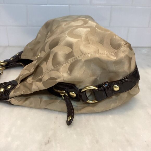 Coach Madison Maggie OpArt Patent Leather Hobo Bag - Picture 9 of 16